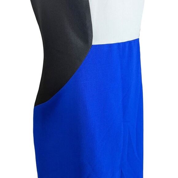Evan Picone Black Label Womens Blue Cobalt Colorblock Sheath Career Dress sz 12 - Picture 3 of 16